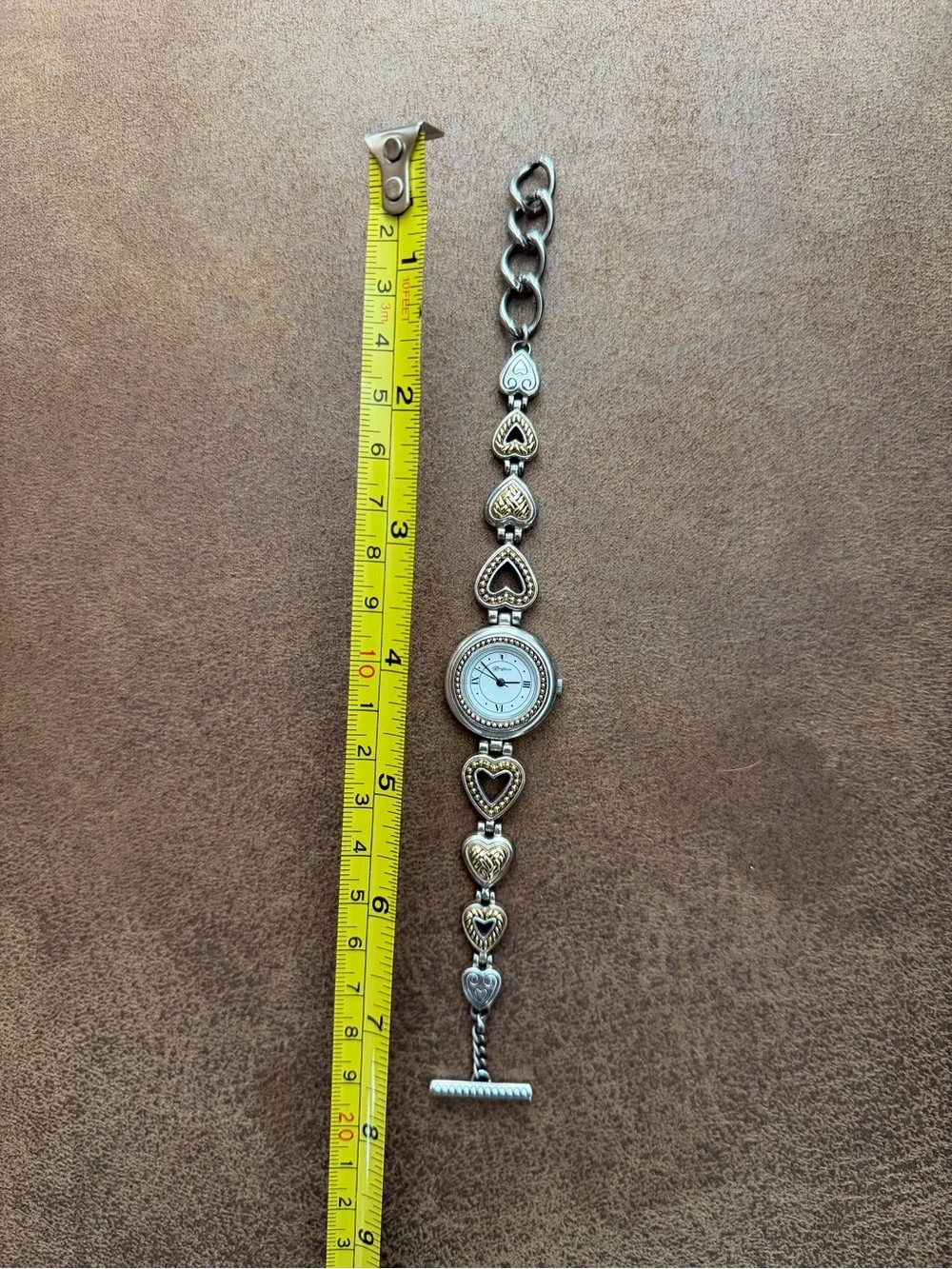 Brighton Two-Tone Heart Bracelet Watch - Silver & Gold - NEW BATTERY